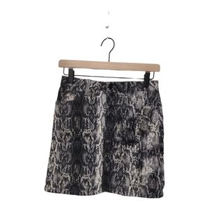 Zara Denim Snakeskin Design Pencil Mini Skirt Size XS